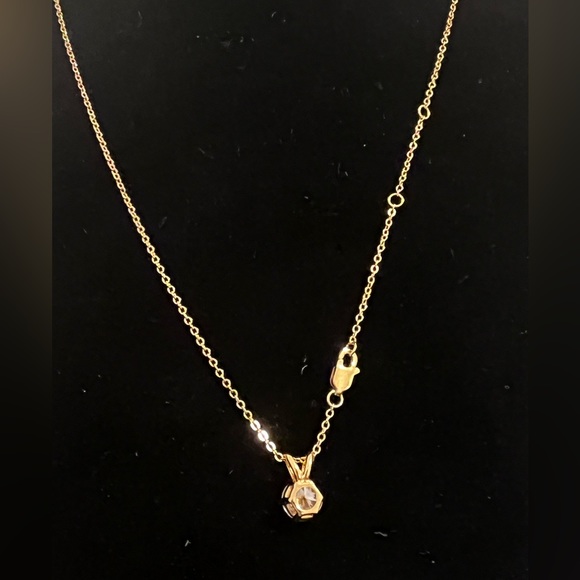 Certified 1 Ct  Moissanite Diamond Top Quality 18K Yellow Gold Pendant Necklace - Picture 12 of 14